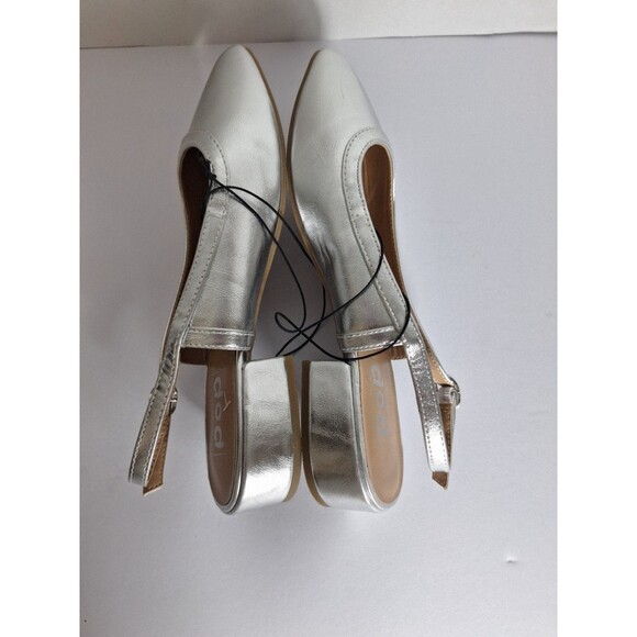 POP Tameo Metallic Heeled Slingback Sandals Ballet Flats Women's Sz 9M NWOB - Picture 5 of 9